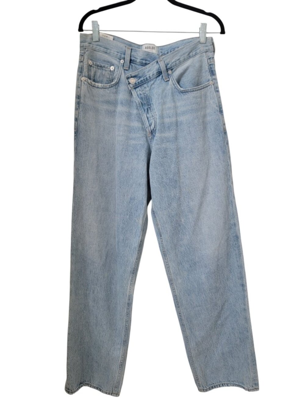 AGOLDE Size 28 Criss Cross Upsized Jeans, Light Wash